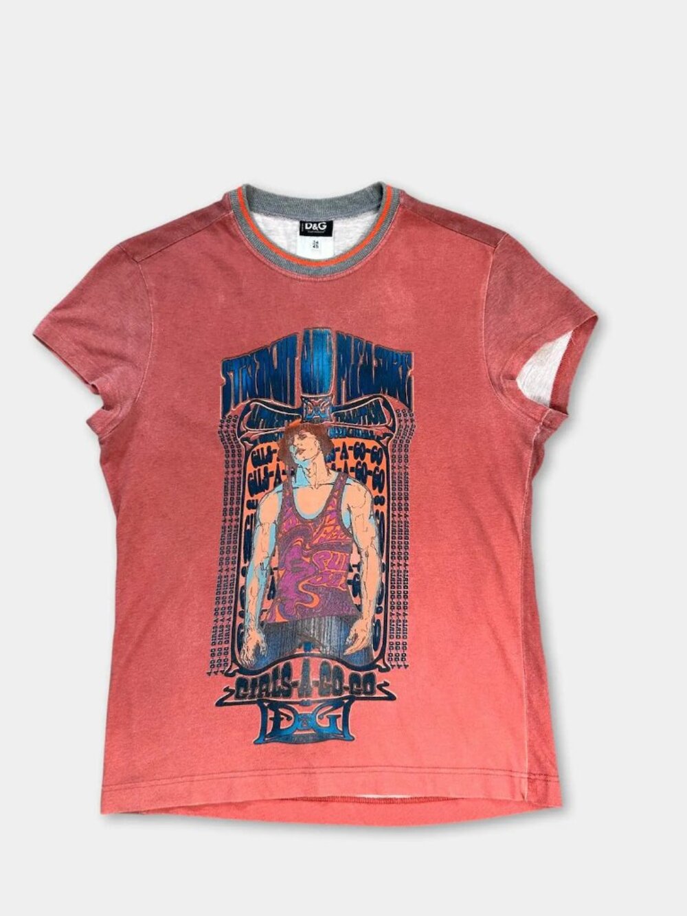 NWT Dolce & Gabbana 2000s "Girls A Go Go" Graphic Print T-Shirt